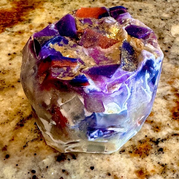 Crystal Soaps, Set 3 Jumbo Soaps, Rock Gem Soap Bars 9oz ea. Handmade Gift, Soap - Picture 2 of 15